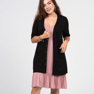 {4 for $20} Black Cardigan Short Sleeve XS